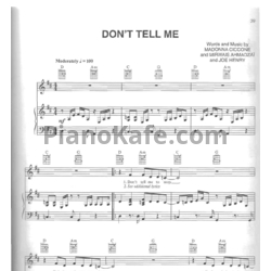 Ноты Madonna - Don't tell me - предпросмотр