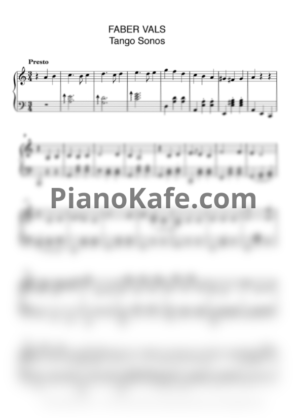 Ноты Tango Sonos - Faber Vals - PianoKafe.com