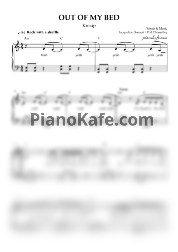 Ноты Krezip - Out of my bed - PianoKafe.com