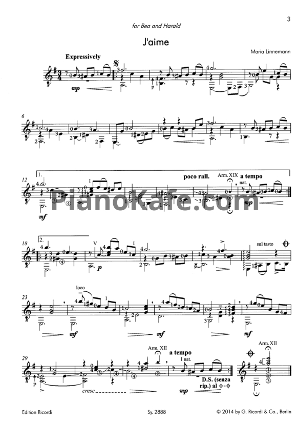 Ноты М. Линнеман - Qiet Waters (13 пьес для гитары соло) - PianoKafe.com