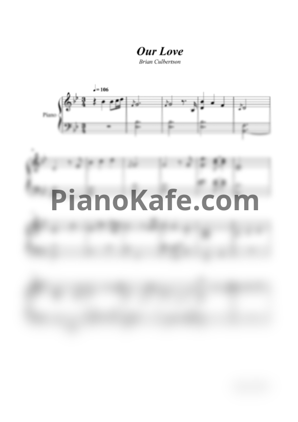 Ноты Brian Culbertson - Our love - PianoKafe.com