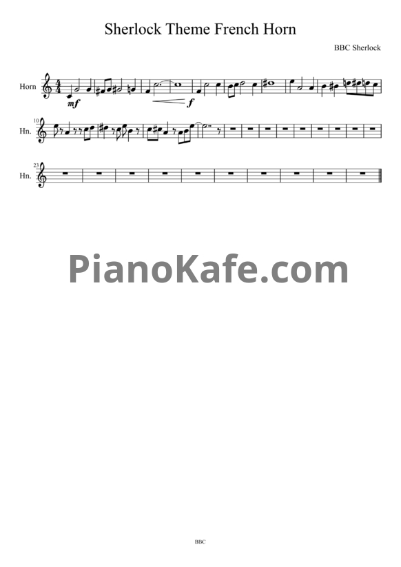 Ноты David Arnold, Michael Price - Sherlock Theme - PianoKafe.com