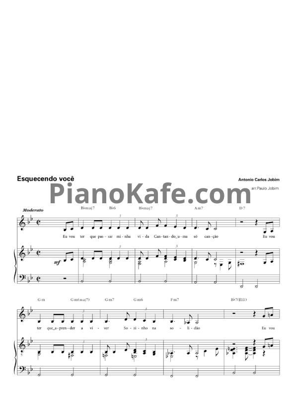 Ноты Antonio Carlos Jobim - Esquecendo você - PianoKafe.com