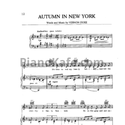 Ноты Frank Sinatra - Autumn in New York - предпросмотр
