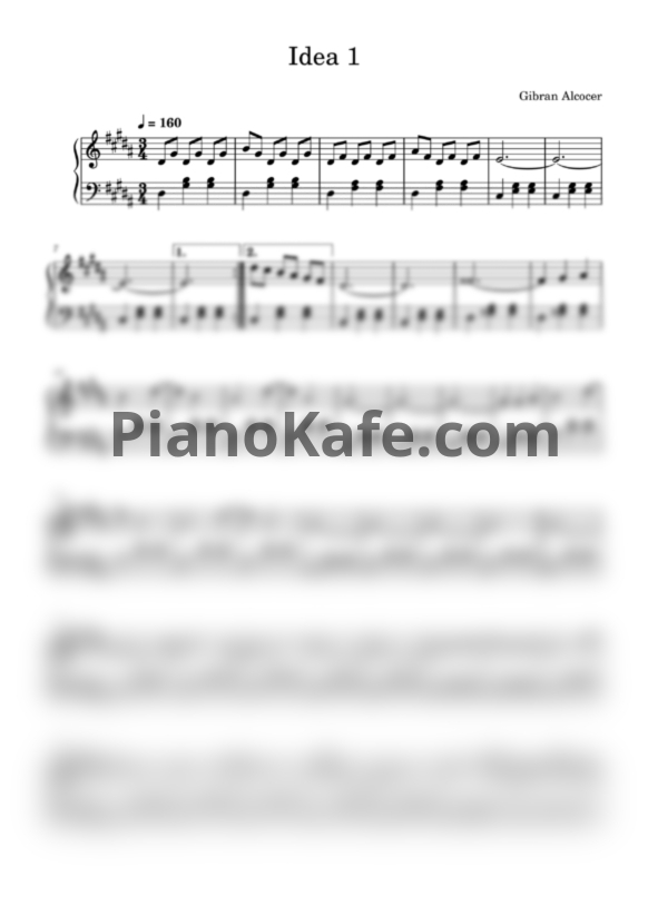 Ноты Gibran Alcocer - Idea 1 - PianoKafe.com