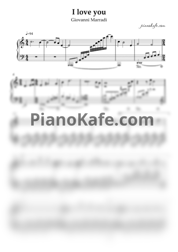 Ноты Giovanni Marradi - I love you - PianoKafe.com