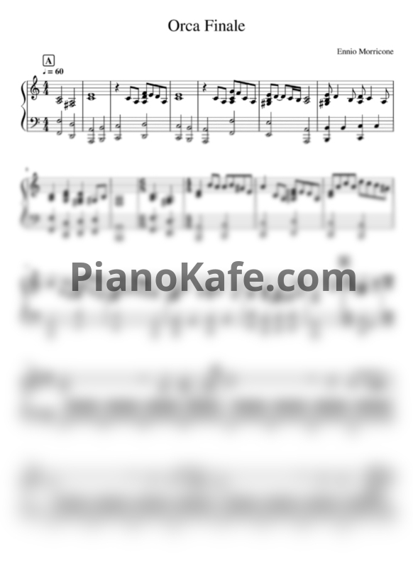 Ноты Ennio Morricone - Orca finale - PianoKafe.com