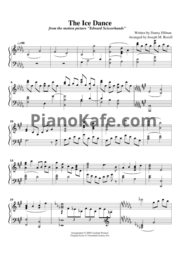 Ноты Danny Elfman - The ice dance - PianoKafe.com