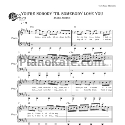 Ноты James Arthur - You're nobody 'til somebody loves you - предпросмотр