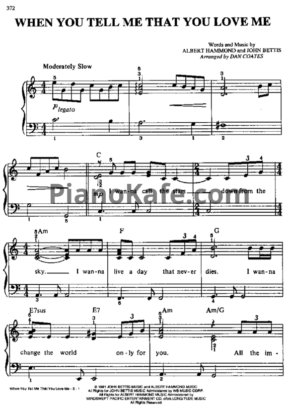 Ноты Julio Iglesias, Dolly Parton - When you tell me that you love me - PianoKafe.com