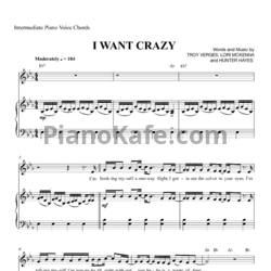 Ноты Hunter Hayes - I want crazy - предпросмотр