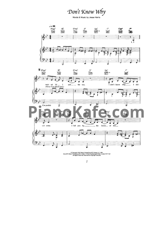 Ноты Norah Jones - Come away with me (Книга нот) - PianoKafe.com