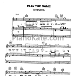 Ноты Queen - Play the game - предпросмотр