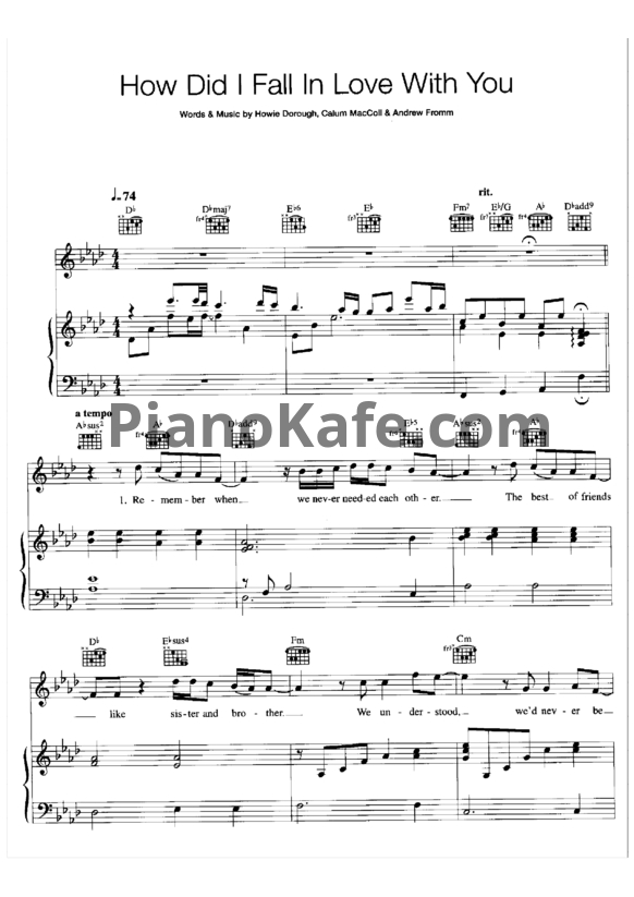 Ноты Backstreet Boys - How did I fall in love with you - PianoKafe.com