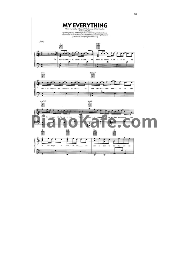 Ноты 98 Degrees - My everything - PianoKafe.com