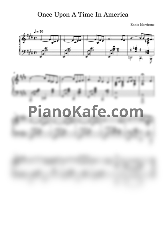 Ноты Ennio Morricone - Once upon a time in America (Piano cover) - PianoKafe.com