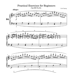 Ноты Карл Черни - Practical exercises for beginners (Op. 599, №84) - предпросмотр