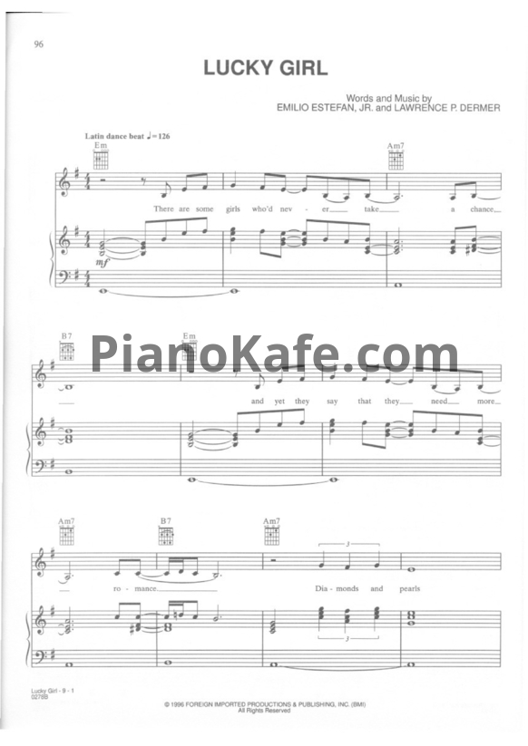 Ноты Gloria Estefan - Lucky girl - PianoKafe.com