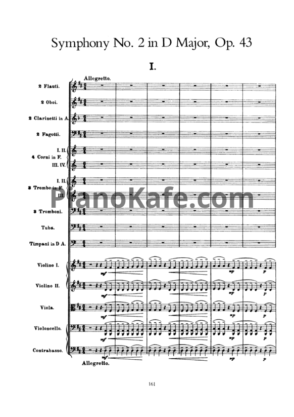 Ноты Ян Сибелиус - Симфония №2 ре мажор (Op. 43, партитура) - PianoKafe.com