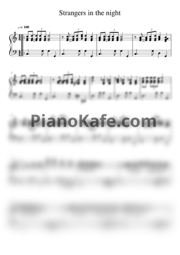 Ноты Bert Kaempfert - Strangers in the night - PianoKafe.com