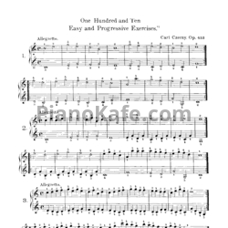 Ноты Карл Черни - 110 прогрессивных упражнений (Op.453) - предпросмотр