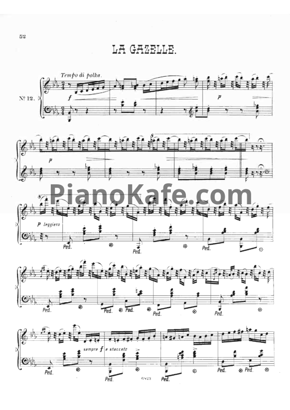 Ноты Герман Волленгаупт - Полька "Газель" (Соч. 23, №12) - PianoKafe.com