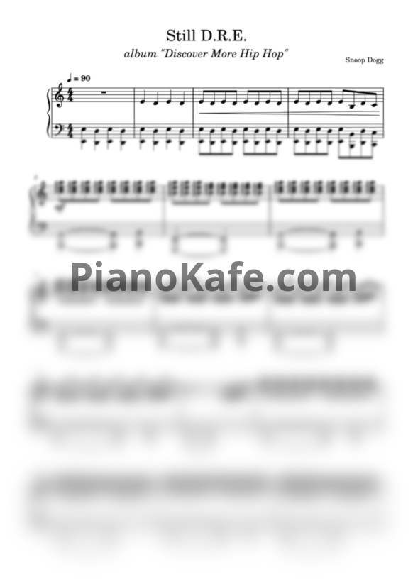 Ноты Dr. Dre feat. Snoop Dogg - Still D.R.E. - PianoKafe.com