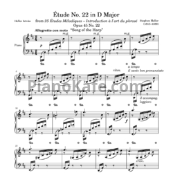 Ноты Стефан Хеллер - Этюд (Op. 45, №22) ре мажор - предпросмотр