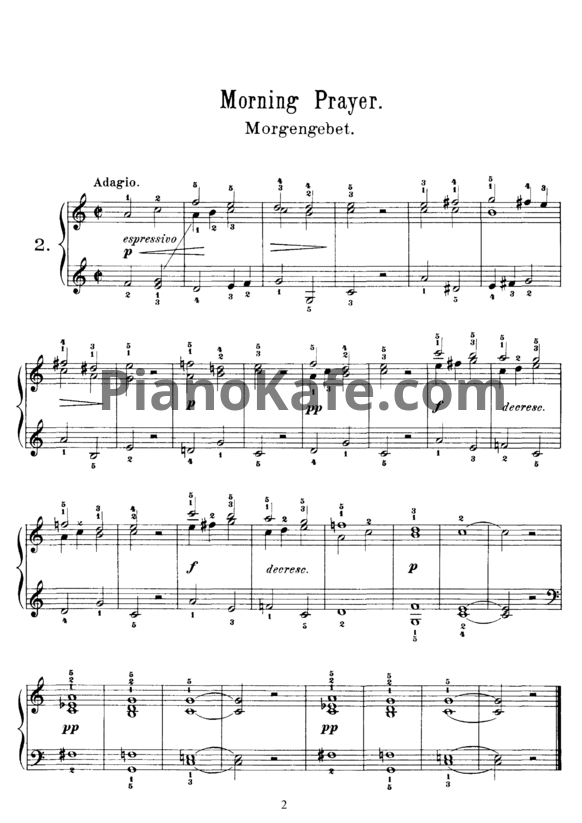 Ноты Корнелиус Гурлитт - Morning Prayer (Op. 101, №2) - PianoKafe.com