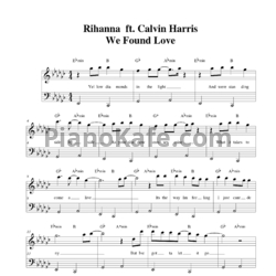 Ноты Rihanna - We found love - предпросмотр