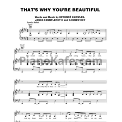 Ноты Beyonce - That's why you're beautiful - предпросмотр