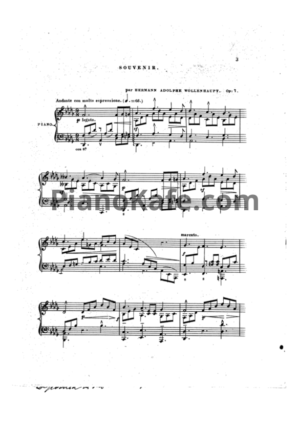 Ноты Герман Волленгаупт - Andante et etude (Соч. 7) - PianoKafe.com