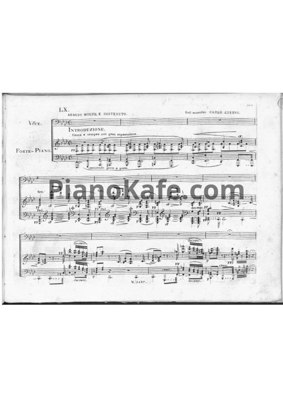 Ноты Карл Черни - In questa tomba oscura - PianoKafe.com