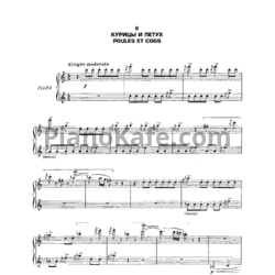 Ноты К. Сен-Санс - Курицы и петух - предпросмотр