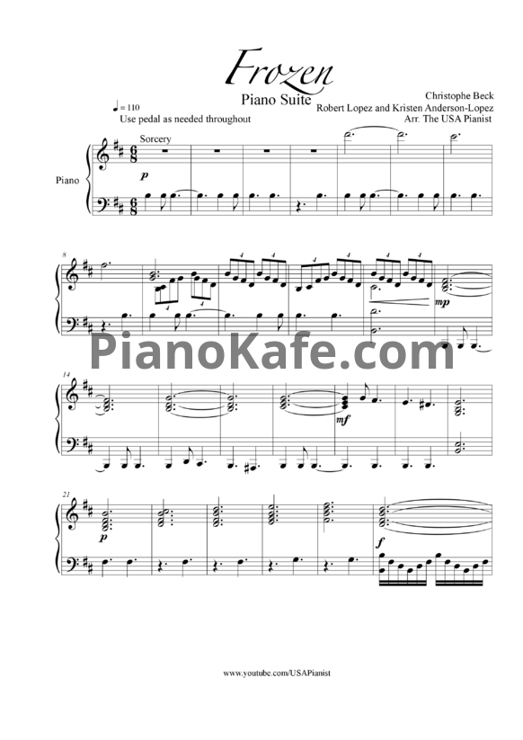 Ноты Christophe Beck, Robert Lopez and Kristen Anderson-Lopez - Frozen Piano Suite (Medley) - PianoKafe.com