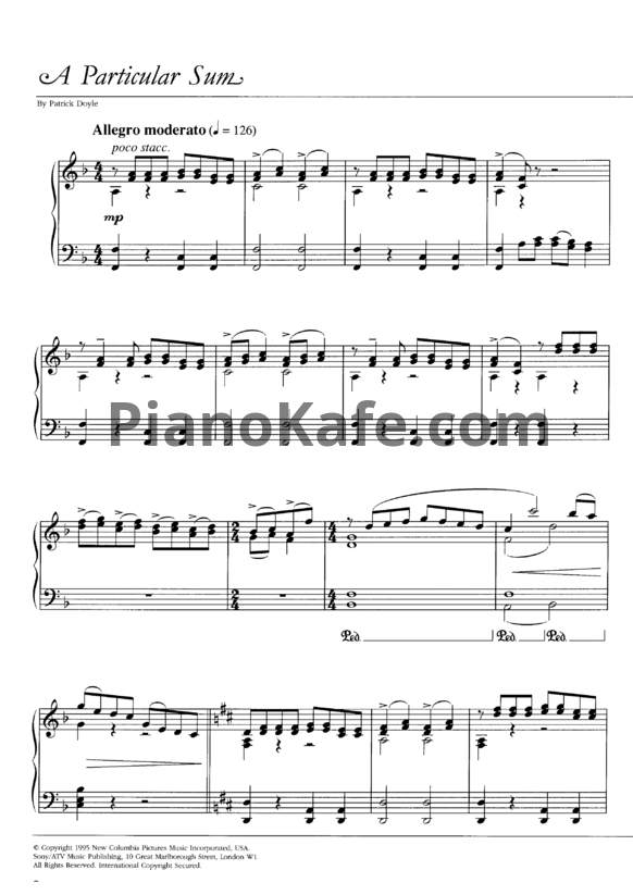 Ноты Patrick Doyle - Sense and Sensibility (Книга нот) - PianoKafe.com