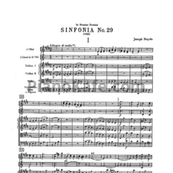 Ноты Йозеф Гайдн - Симфония №29 ми мажор (Партитура) - предпросмотр