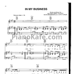 Ноты Whitney Houston - In my business - предпросмотр