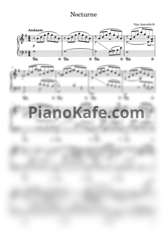 Ноты Важа Азарашвили - Nocturne - PianoKafe.com