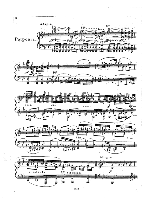 Ноты Карл Черни - Блестящее попурри на темы из оперы Шпора "Фауст" (Op. 218) - PianoKafe.com