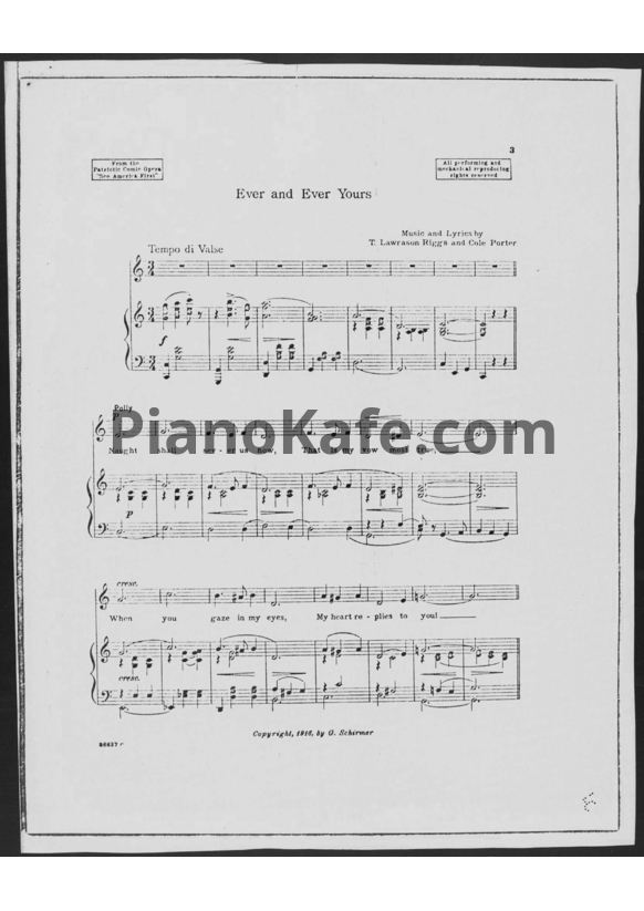 Ноты Cole Porter - Ever and ever yours - PianoKafe.com