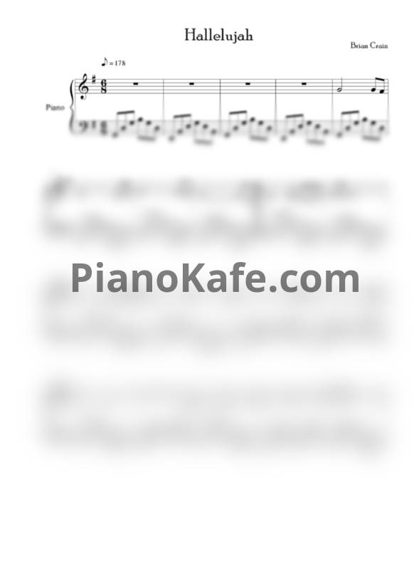 Ноты Brian Crain - Hallelujah - PianoKafe.com
