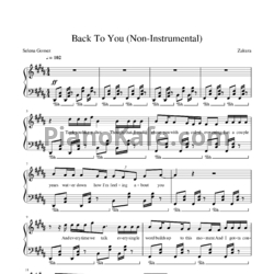 Ноты Selena Gomez - Back to you - предпросмотр