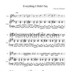 Ноты 5 Seconds of Summer - Everything I didn't say - предпросмотр