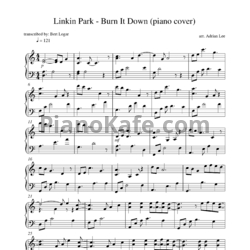 Ноты Linkin Park - Burn it down - предпросмотр