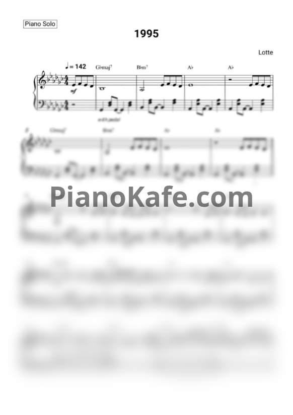 Ноты LOTTE - 1995 (Piano solo) - PianoKafe.com