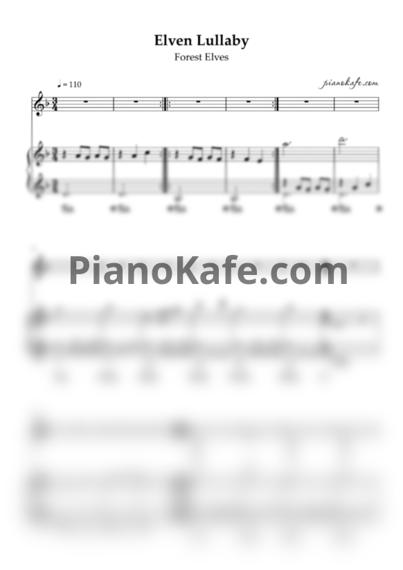 Ноты Forest Elves - Elven lullaby - PianoKafe.com