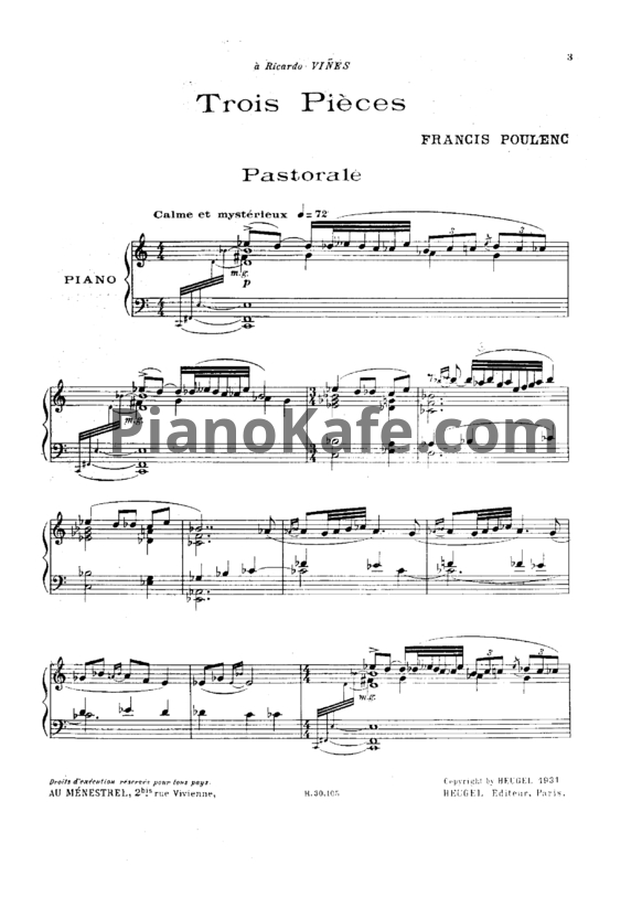 Ноты Франсис Пуленк - Пьесы для фортепиано - PianoKafe.com