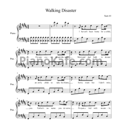 Ноты Sum 41 - Walking disaster - предпросмотр
