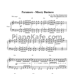 Ноты Paramore - Misery business - предпросмотр